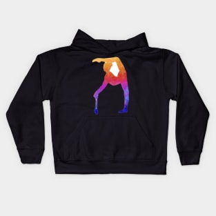 A rythmic gymnast with clubs Kids Hoodie